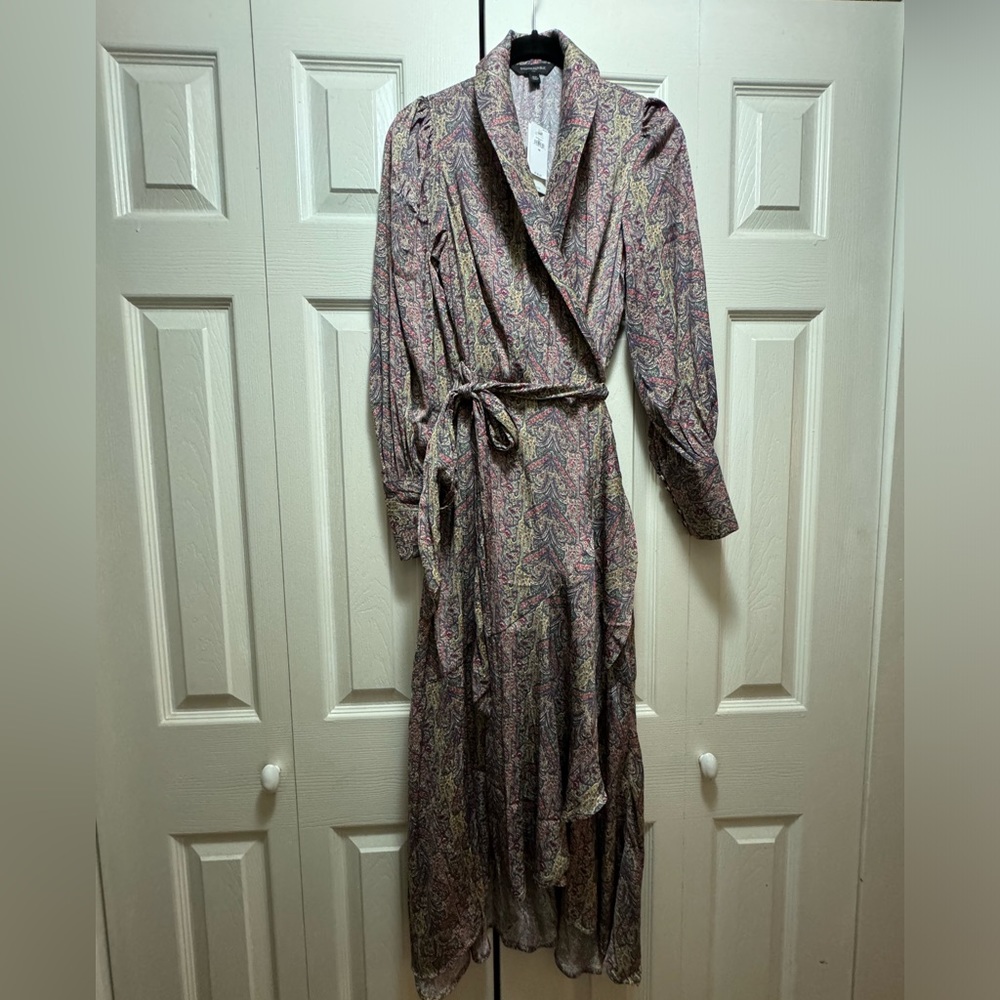 NWT Banana Republic Factory Satin wrap dress Size XS